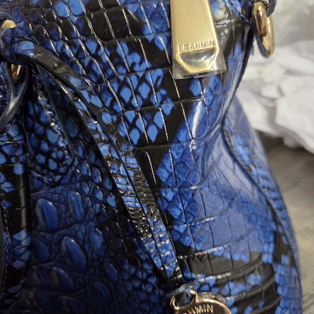 NWT BRAHMIN SAPPHIRE DUXBURY SATCHEL w/Credit Card WALLET - Picture 6 of 11